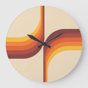 Colourful arches in retro style large clock