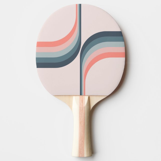 Colourful arches in retro style ping pong paddle (Front)