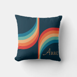 Colourful arches in retro style throw pillow