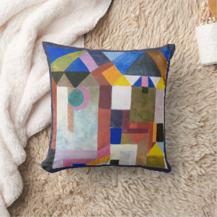 Colourful Architecture by Paul Klee, Abstract Art Throw Pillow