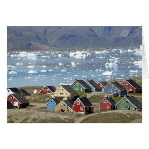 Colourful architecture of the town, Narsaq,