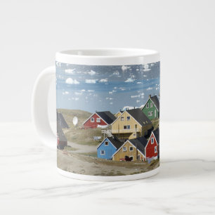 Colourful architecture of the town, Narsaq, Large Coffee Mug