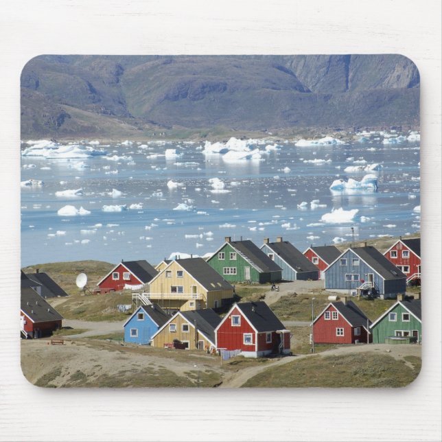 Colourful architecture of the town, Narsaq, Mouse Pad (Front)