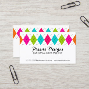 Colourful Argyle Business Card
