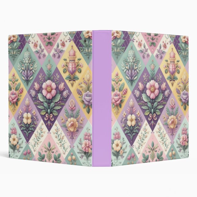 Colourful argyle pastel Easter/Spring Binder (Background)