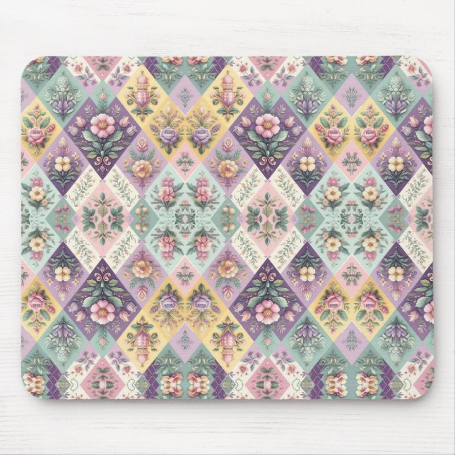 Colourful argyle pastel Easter/Spring Mouse Pad (Front)