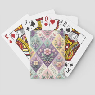 Colourful argyle pastel Easter/Spring Playing Cards