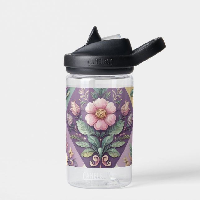 Colourful argyle pastel Easter/Spring Water Bottle (Left)