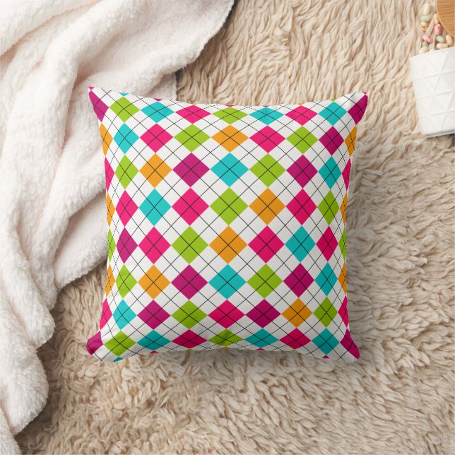 Colourful Argyle Pattern Jumbo Pillow (Blanket)