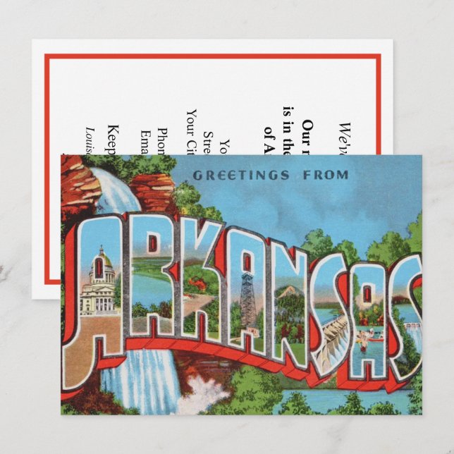 Colourful Arkansas Moving Announcement (Front/Back)