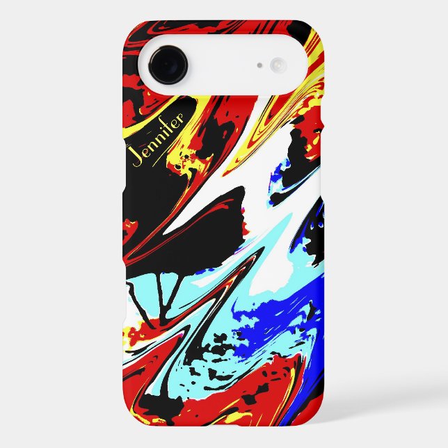 Colourful Art Abstract, Personalized with Name, Case-Mate iPhone Case (Back)