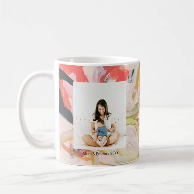 Colourful Art Best Mom Mother's Day Photo Gift Coffee Mug (Left)