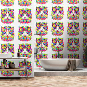 Colourful Art Cat Wallpaper