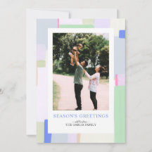 Colourful Art Christmas Holiday Photo Greeting Car