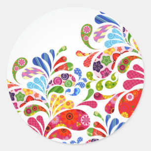 Colourful Art Classic Round Sticker