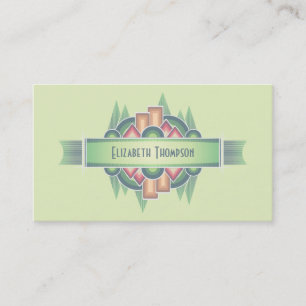 Colourful Art Deco Event Planner Business Card