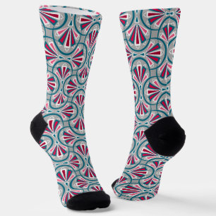 Colourful art deco pattern. socks