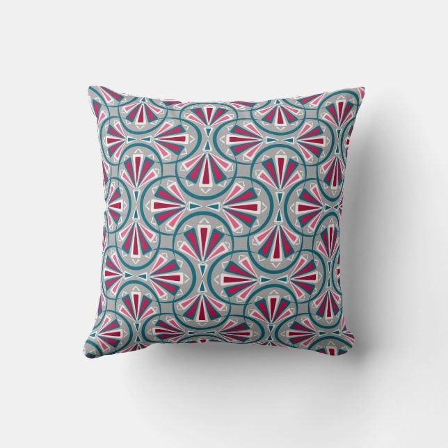 Colourful art deco pattern. throw pillow (Back)
