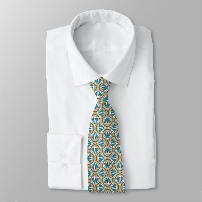 Colourful art deco pattern. tie (Tied)