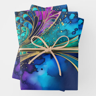 Colourful Art Deco Wrapping Paper Sheets