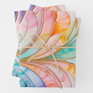 Colourful Art Deco Wrapping Paper Sheets