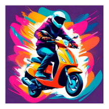 Colourful Art Depiction of a Person Riding