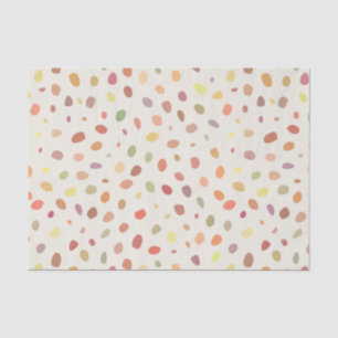 Colourful art dots on beige tissue paper