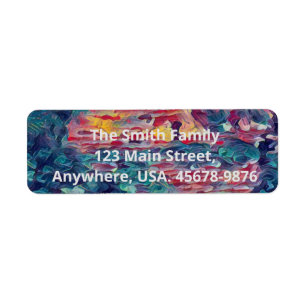 Colourful Art Drawing Return Address Label