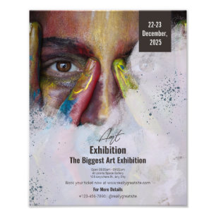 Colourful Art Exhibition Flyer Portrait, Art  Photo Print