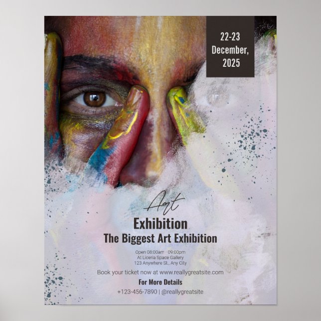 Colourful Art Exhibition Flyer Portrait, Art  Poster (Front)