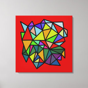 colourful art geometric triangles canvas print