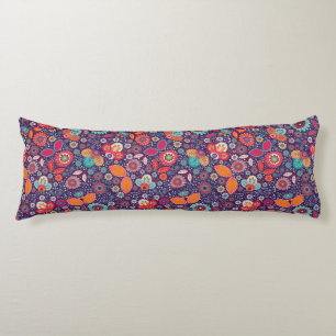 Colourful Art Illustration Nature Floral Pattern Body Pillow