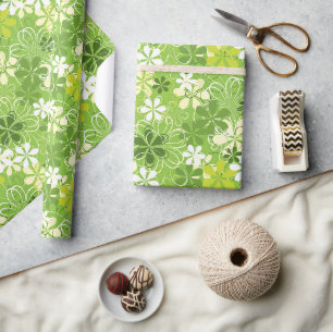Colourful Art Illustration Nature Floral Pattern Wrapping Paper