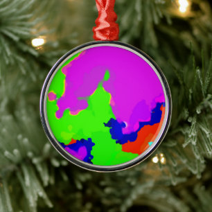 Colourful Art Multicolor Abstract Splash 2020 Cool Metal Ornament