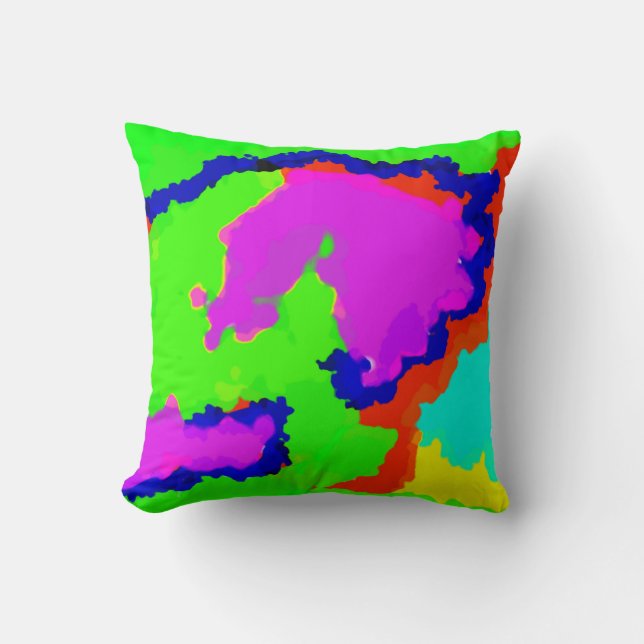 Colourful Art Multicolor Abstract Splash 2020 Cool Throw Pillow (Front)