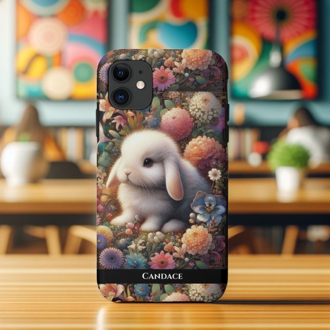 Colourful Art Nouveau Bunny Flower Garden  Case-Mate iPhone Case (Creator Uploaded)