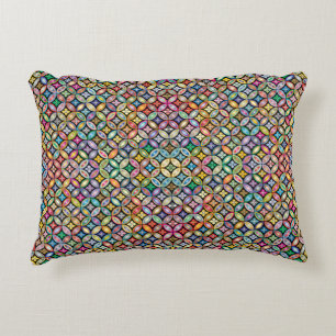 Colourful Art Nouveau Floral Accent Pillow