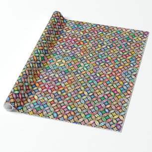 Colourful Art Nouveau Floral Wrapping Paper