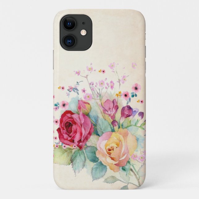 Colourful Art Roses Bouquet Case-Mate iPhone Case (Back)