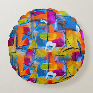 Colourful Art Round Pillow
