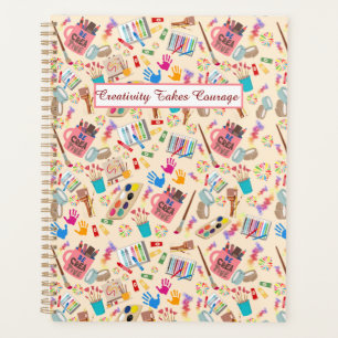 Colourful Art Supplies Creative pattern for Artist Planner