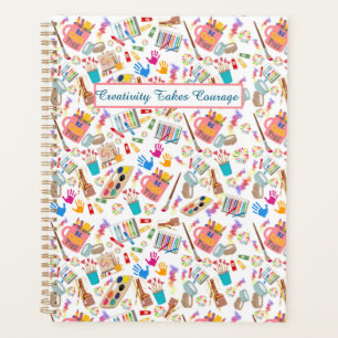 Colourful Art Supplies Creative pattern for Artist Planner