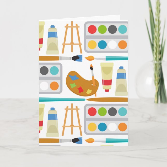 Colourful Art Supplies - Fun Painting Pattern Card (Front)