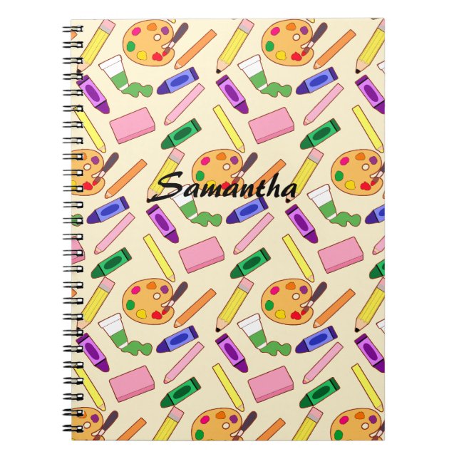 Colourful Art Supplies Notebook (Front)