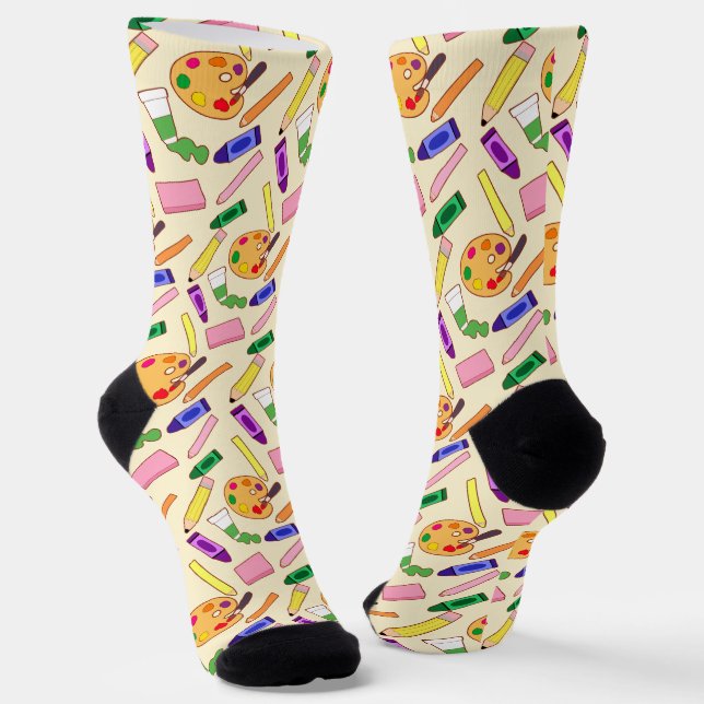 Colourful Art Supplies Socks (Angled)