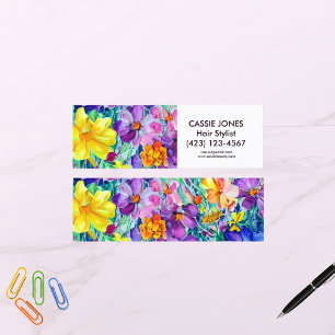 Colourful Art Watercolor Floral Mini Business Card