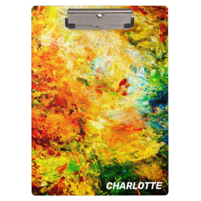 Colourful Artist Palette Clipboard (Front)