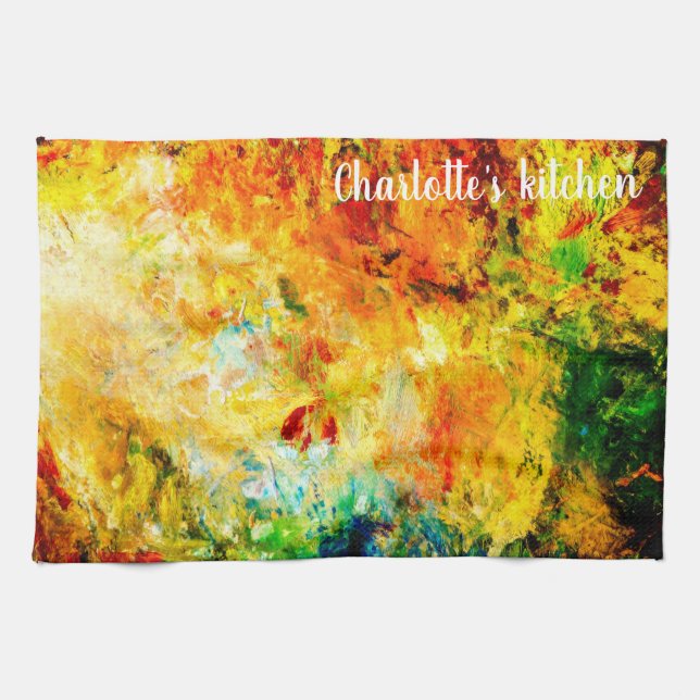 Colourful Artist Palette Kitchen Towel (Horizontal)