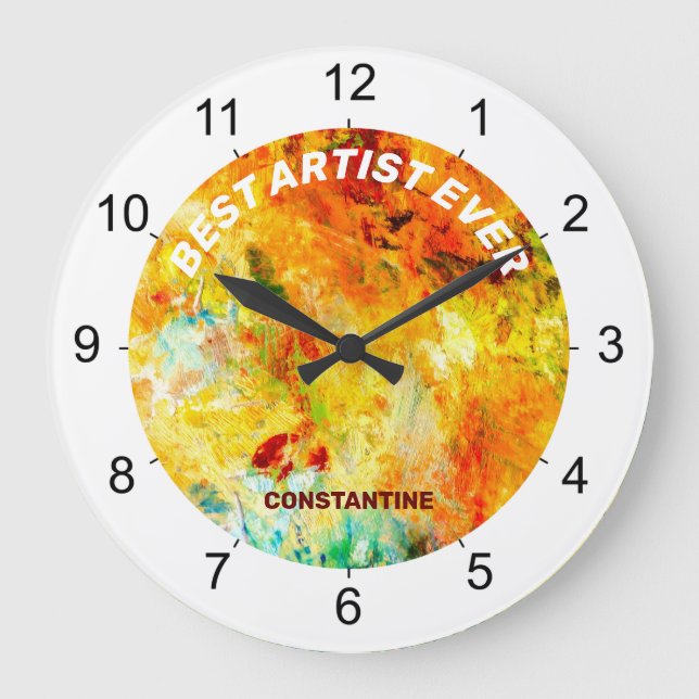 Colourful Artist Palette Large Clock (Front)