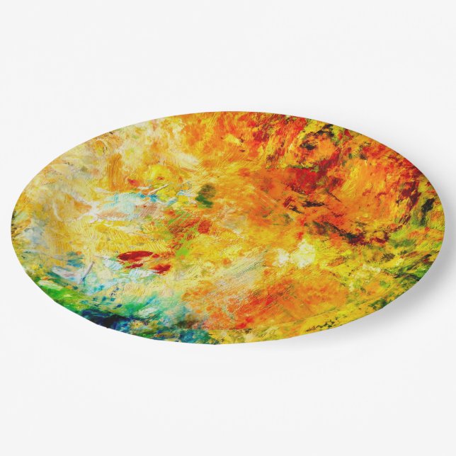 Colourful Artist Palette Paper Plate (Angled)
